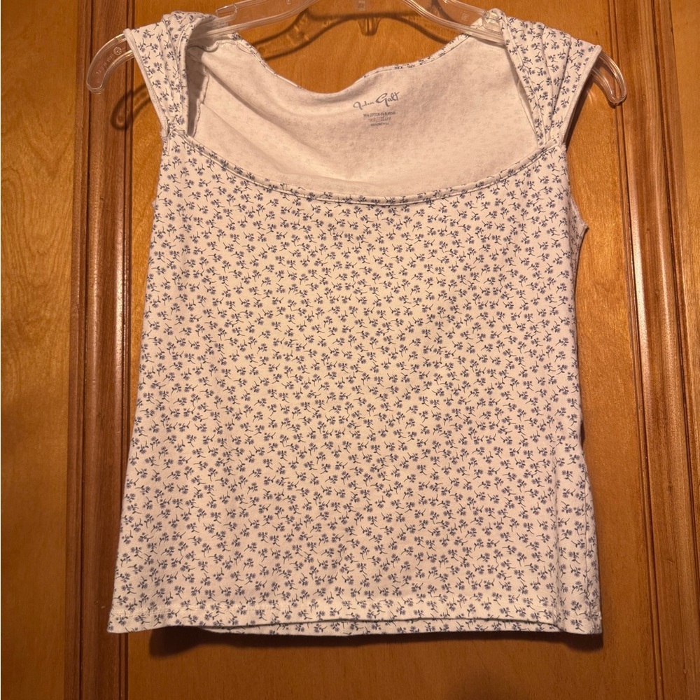Brandy Melville Blue Floral Tank Top
